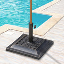Base per Ombrellone da Giardino Ø38 a Ø48 44x44x32 cm in Resina e Acciaio Nero
