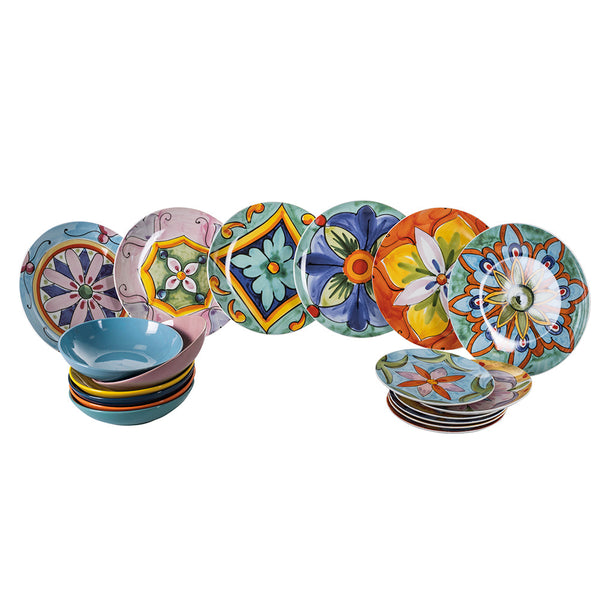 sconto Service de Table 18 Pièces en Porcelaine et Grès VdE Tivoli 1996 Infinito