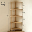 Scaffale Angolare a 5 Ripiani 41,5x21,5x114 cm in Bambù Color Legno      