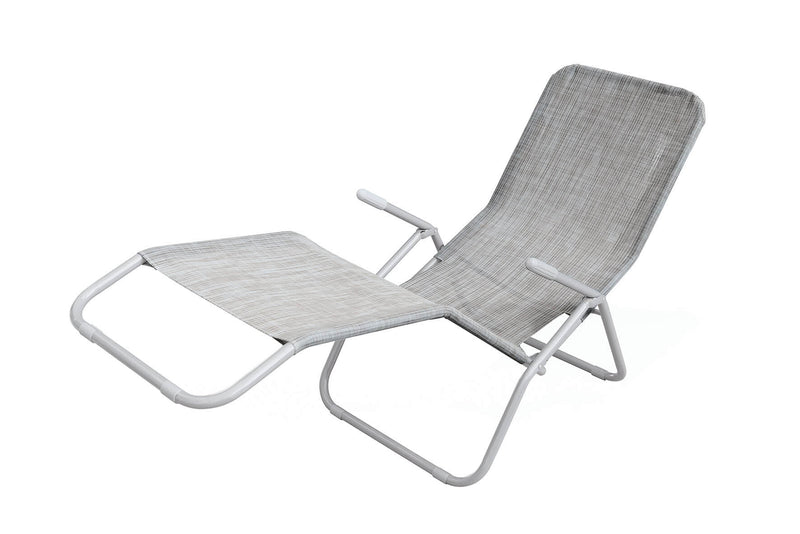 Sedia Sdraio Dondolina Pieghevole in Alluminio Soriani Text Grigia