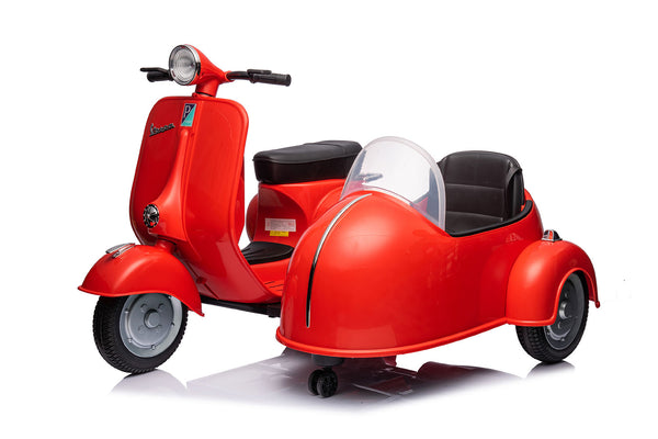 Moto Elettrica per Bambini Licenza Piaggio Vespa Sidecar 12V Rosso sconto