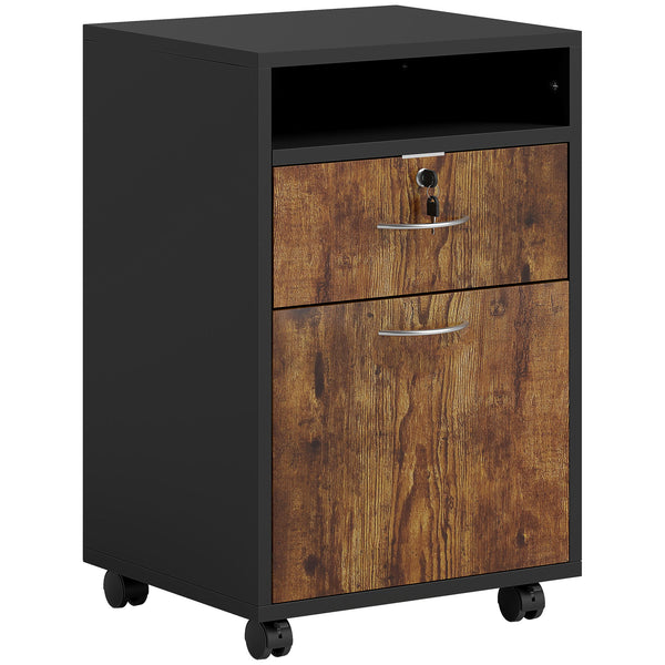 sconto Mobiletto Ufficio con Cassetto e Ruote 40x35x60 cm in Legno Marrone