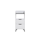 Mobile Multiuso da Cucina con 2 Cassetti e 1 Ripiano 60x36x136 cm in Melamina Grigio Retrò Bianco      