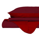 Copripiumino con Sacco e Federe in Tinta Unita Double Face Linea Vera Bordeaux e Rosso