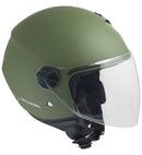 Casco Jet per Scooter Visiera Lunga CGM Florence 107A Verde Opaco