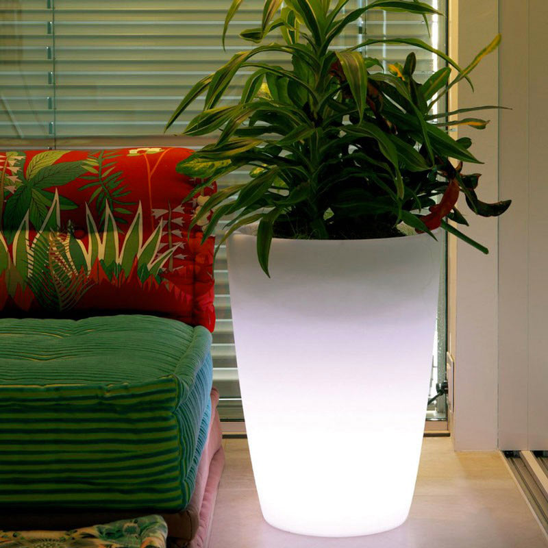 Vaso Luminoso da Giardino a LED Ø40 cm in Resina 5W Cypress Bianco Caldo