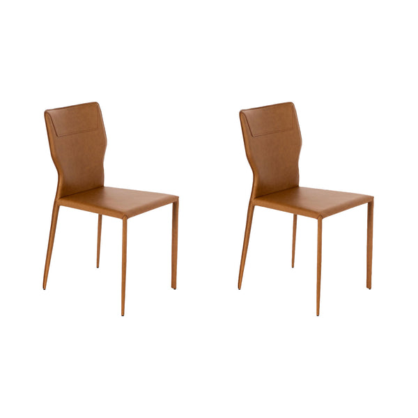 Set 2 Sedie 56x44xH86,5 cm in Similcuoio e Metallo Kim Whisky prezzo