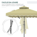 Ombrellone Decentrato 243x243x251A cm con Base a Croce in Metallo e Poliestere Beige  