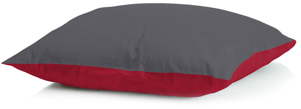 Oreiller en plumes d'oie avec taie d'oreiller double face bordeaux/gris foncé online