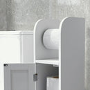 Mobile Bagno Stretto Salvaspazio 20x20x80 cm con Porta Carta Igienica Ripiani Regolabili in MDF Bianco      