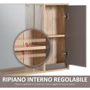Specchiera da Bagno 1 Anta in MDF 57x14,2x49,2 cm  Grigio e Rovere