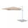 Parasol de jardin décentralisé Saturno 3x4m en aluminium vert avec serviette gris tourterelle