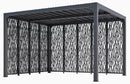 Pergola da Giardino 3,6x3 m in Alluminio con 8 Pannelli Moucharabieh Grigio Antracite
