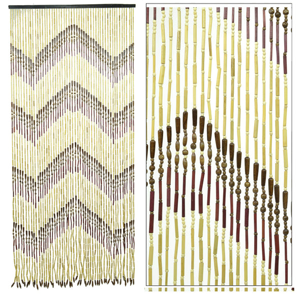 Rideau à Cordes pour Moustiquaire 90x215 cm en Bois et Bambou Zig Zag prezzo