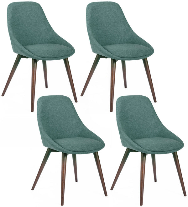 sconto Set 4 Sedie 58x49xH85 cm in Tessuto Astrid Verde