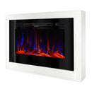 Camino Elettrico da Pavimento 74x107x16 cm Effetto Fiamma 1500W Melania & Adeli Bianco