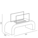 Camino a Bioetanolo da Pavimento 75,5x30x45,5 cm 2000W 1,5L Trento Nero 