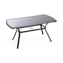 Tavolo da Giardino Rettangolare in Alluminio con Top in Vetro Taddei Alcor 150