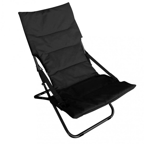 Transat Canapone 65x80x38/96 h cm en Acier avec Tissu Oxford Noir sconto