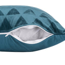 Set 2 Cuscini Decorativi 43x43x6 cm in Poliestere VdE Tivoli 1996 Triangoli Ottanio