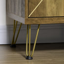 Mobiletto Multiuso 2 Ante 84x39x80,7 cm in Legno e Acciaio Bronzo