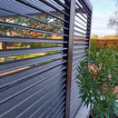 Pergola da Giardino 3,6x3 m in Alluminio con Doghe Orientabili su Tetto e Parete Grigio Antracite 