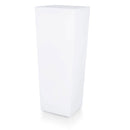 Vaso Quadrato Luminoso da Giardino Solare Autoricaricabile 45x45x102 cm in Polietilene Sined Solar 102 Bianco