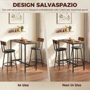 Set Tavolo da Bar Salvaspazio 100x40x90,5 cm in MDF e 2 Sgabelli in Finta Pelle Marrone Rustico      