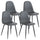 Lot de 4 Chaises 44x50x85 cm en Simili Cuir Gris