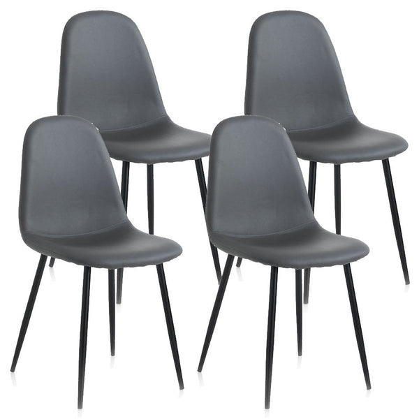 sconto Lot de 4 Chaises 44x50x85 cm en Simili Cuir Gris