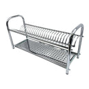 Scolapiatti Fisso da Appoggio 70 cm in Acciaio Inox con Vaschetta Raccogli Gocce