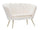 Canapé Vienna crème 130x74x84 cm éponge et tissu et métal blanc et doré