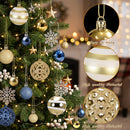 Set 100 Palline di Natale Ø3-4-6 cm con Gancio in Plastica Oro e Blu      