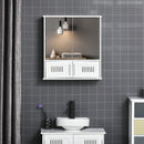 Pensile da Bagno 55x17.5x60 cm con Antine a Specchio Bianco