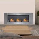 Camino a Bioetanolo da Parete 136x54 cm Inox e Nero 