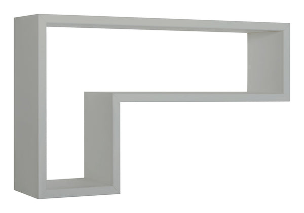 Etagère murale en forme de L 61x37x15,5 cm en fibre de bois lettre gris pierre online