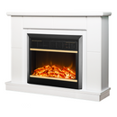 Camino Elettrico da Pavimento 84,5x110x30 cm Effetto Fiamma 1500W Maxim & Mars Bianco