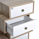 Cassettiera in Legno Stile Nordico Legno e Bianco 47x29.5x81 cm 