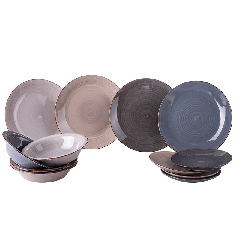 Servizio Piatti 12 Pezzi in Gres VdE Tivoli 1996 Baita Stone