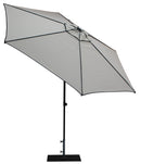 Ombrellone da Giardino Ø3 m Palo Ø38 mm in Alluminio Tessuto Dralon Acrilico Border Bianco