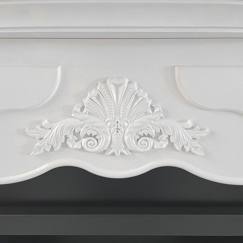 Camino a Bioetanolo da Pavimento 123x39x100 cm Parigi in Legno Bianco 