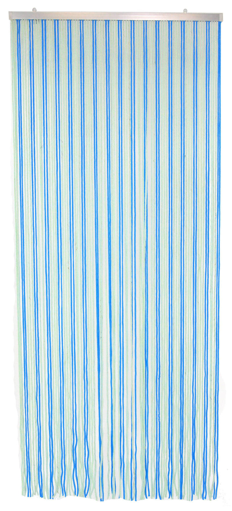 Tenda a Fili per Porta Antimosche 140x250 cm in Tessuto Melange Azzurro