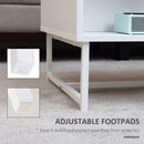 Tavolino Basso con Cassetti 100x50x40 cm in Legno e Metallo Bianco