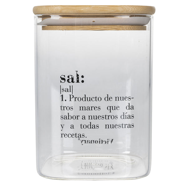Pot à sel avec écriture "Sal" 1 litre en verre VdE Tivoli 1996 espagnol acquista