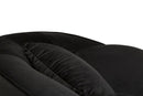 Divano 3 Posti Oslo con Cuscini Nero 185x84x68 cm in Eucalipto e Spugna e Poliestere e Metallo      