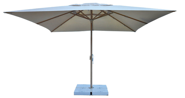 Parasol de Jardin 4x4m en Aluminium Bois de Chêne Housse en Polyester Ecru prezzo