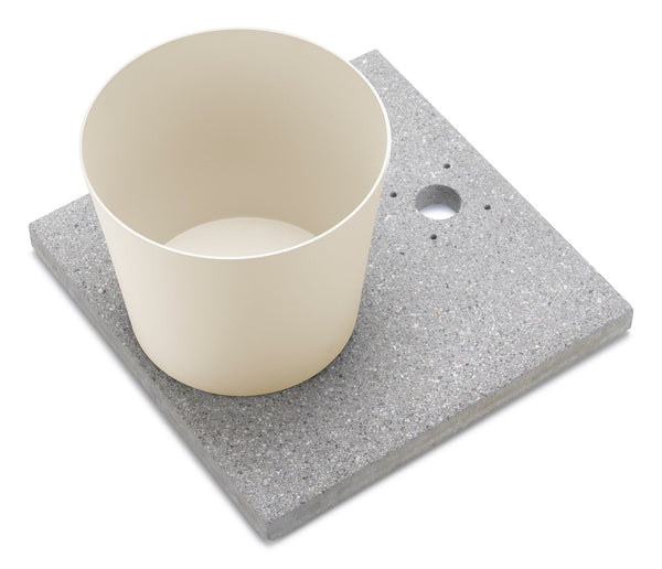 Base avec Plateau pour Fontaines avec Petit Anneau 40x40x5 cm en Ciment Belfer 42/BSE/4 Ivoire sconto