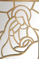 Pannello Nativity Oro Rettangolare 120x2x66 cm in Ferro MDF e Specchio Oro