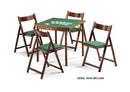 Tavolo da Gioco Quadrato Pieghevole 80x80 cm in Legno Panno Verde Del Fabbro Torneo