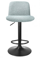 Set 2 Sgabelli Bar 41x46x86/107 cm in Poliestere Rafael Nero-Acquamarina